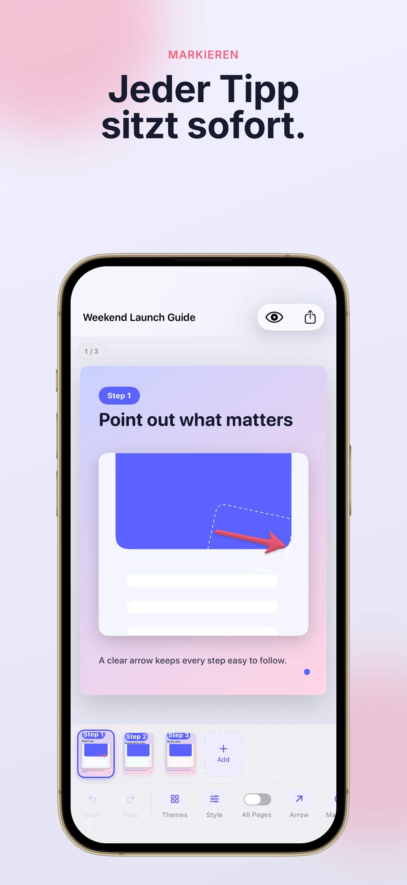 ShotThread in Aktion auf Ihrem iPhone